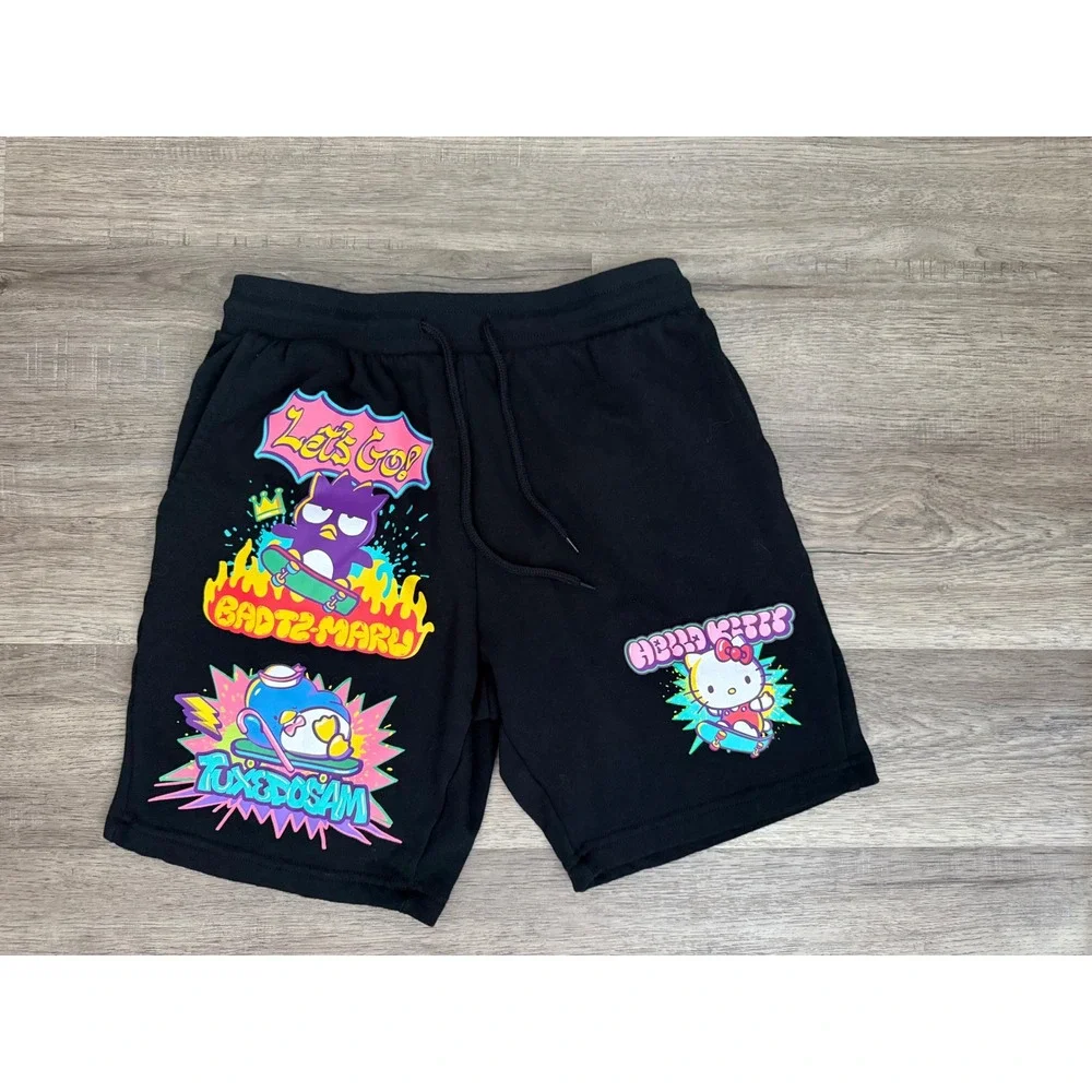 Hello Kitty & Friends Skateboard Graphic Fleece Shorts XS Sanrio Kawaii